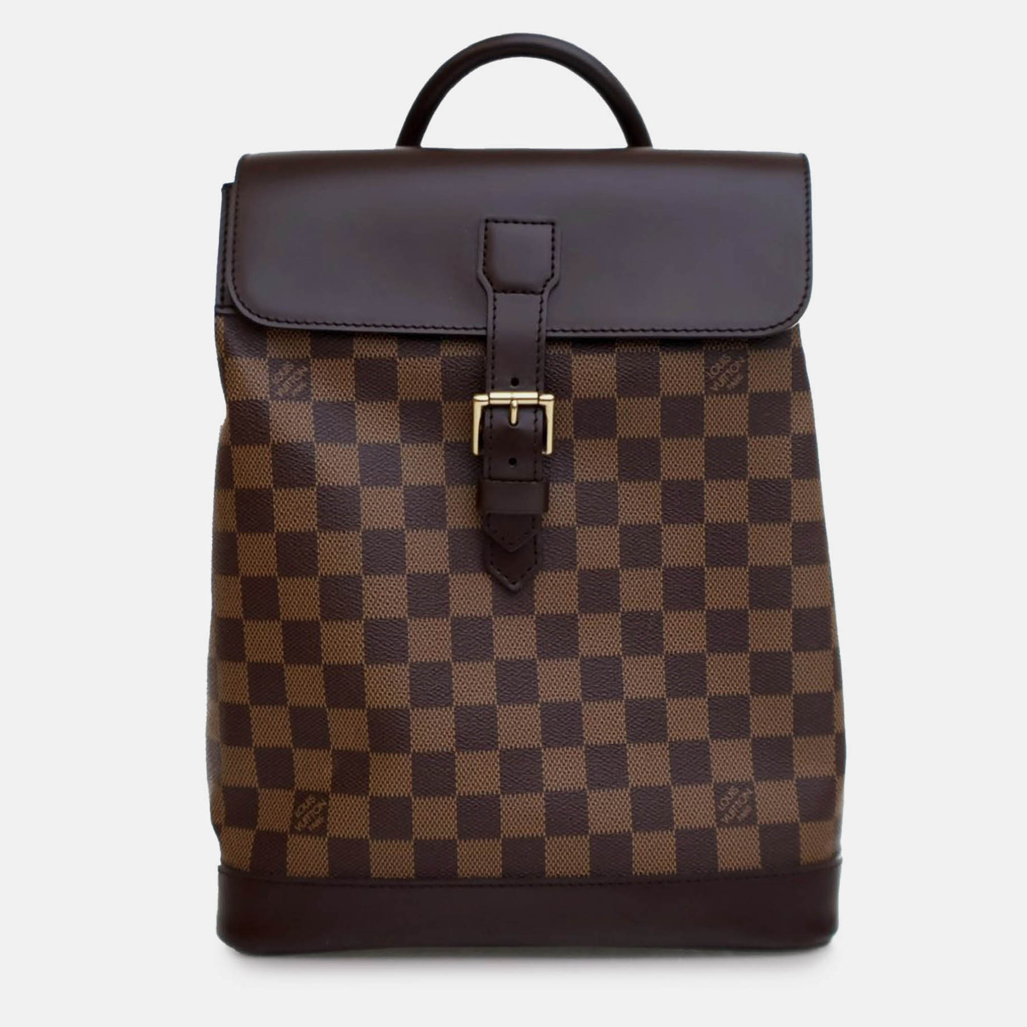 Pre-owned Louis Vuitton Damier Ebene Canvas Soho Backpack In Brown
