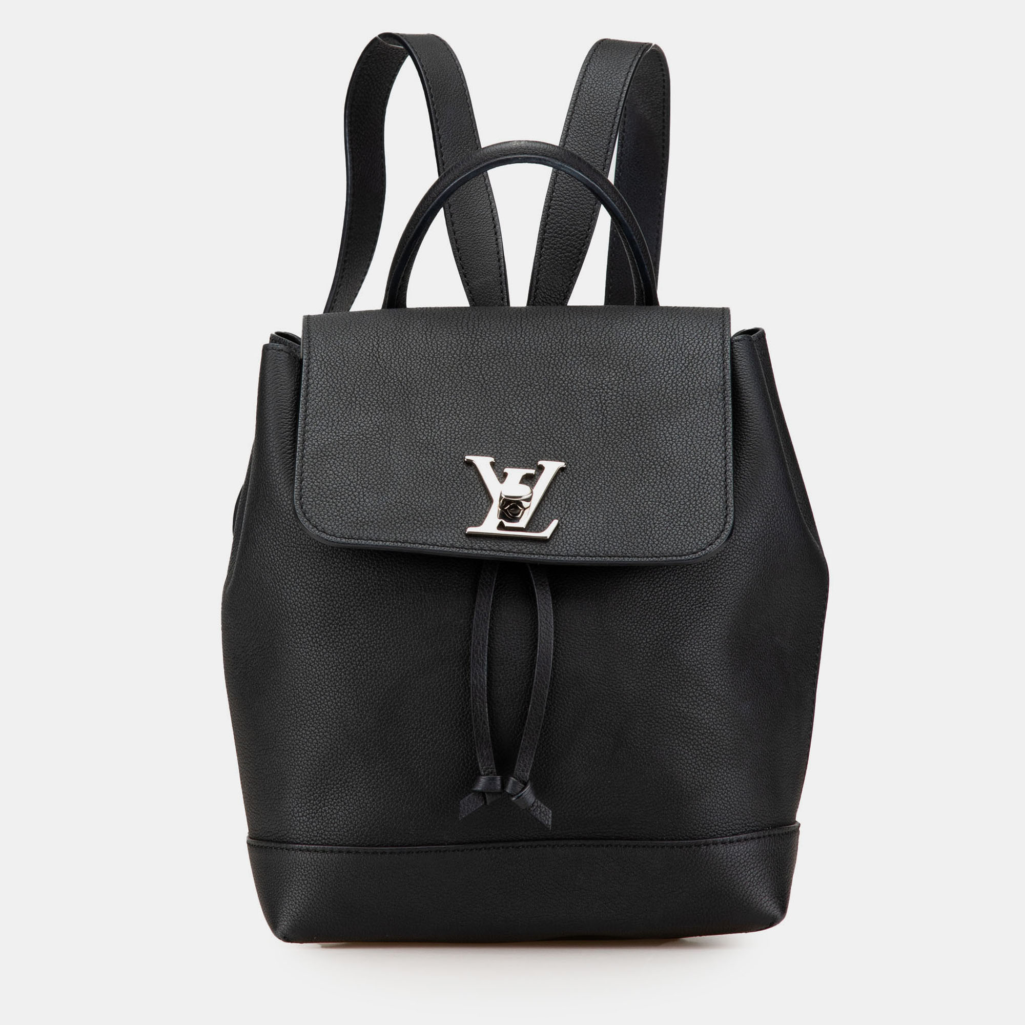 Pre-owned Louis Vuitton Taurillon Lockme Black Calf Leather Backpack