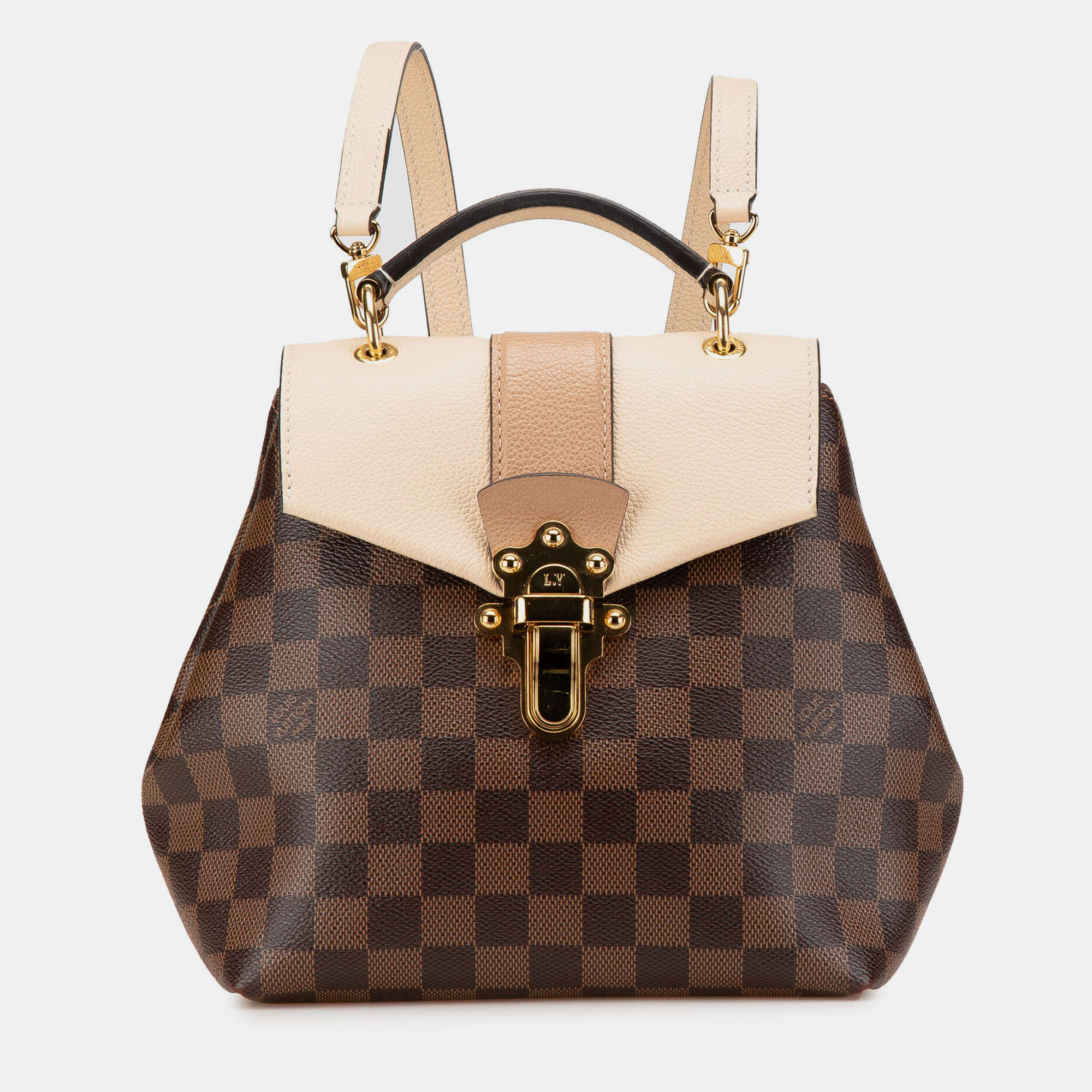 

Louis Vuitton Damier Ebene Clapton Calf Leather Canvas Backpack, Brown