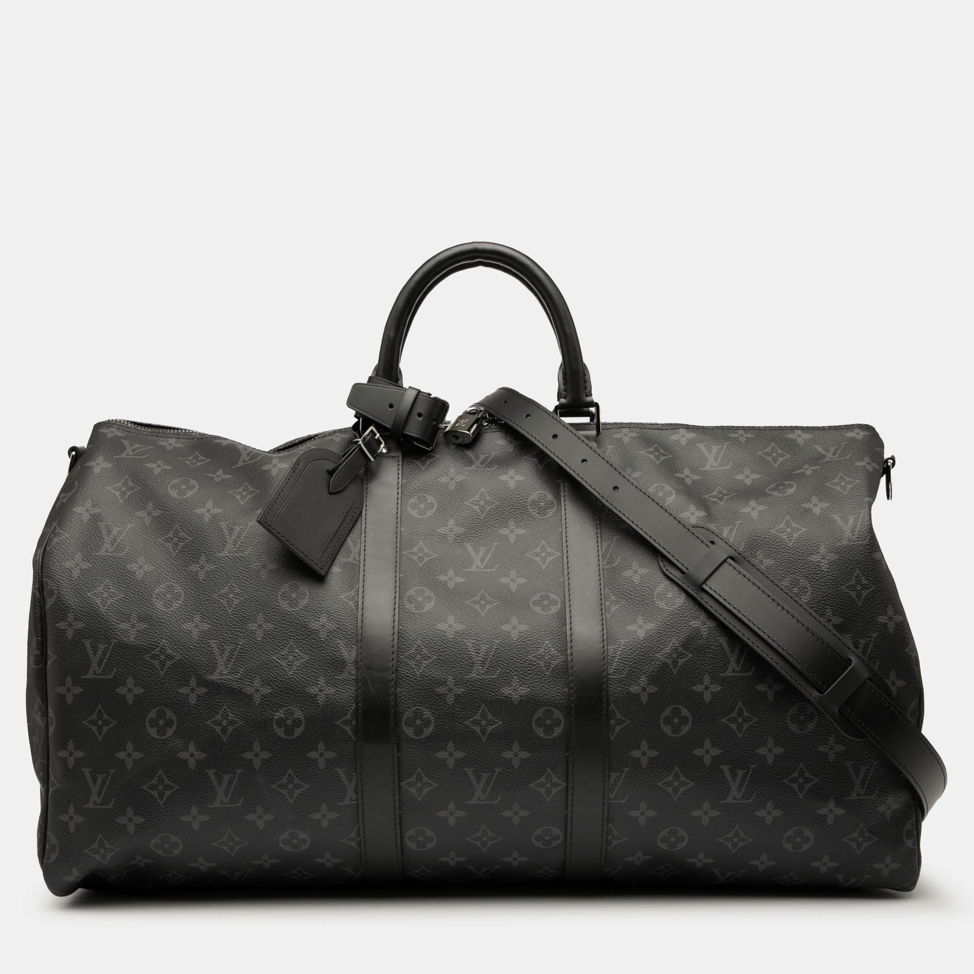 

Louis Vuitton Black Monogram Eclipse Keepall Bandouliere 55