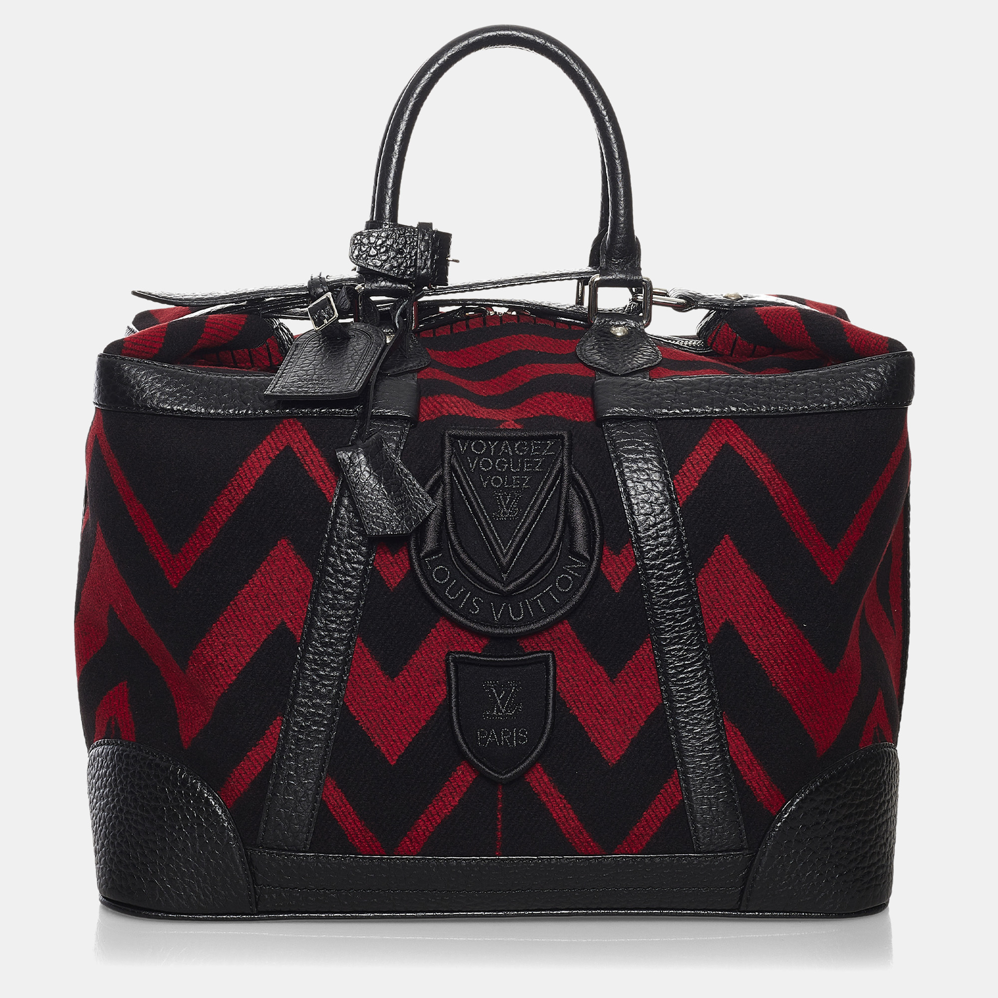 

Louis Vuitton Black/Red Wool Grimaud Vail Blanket Bag