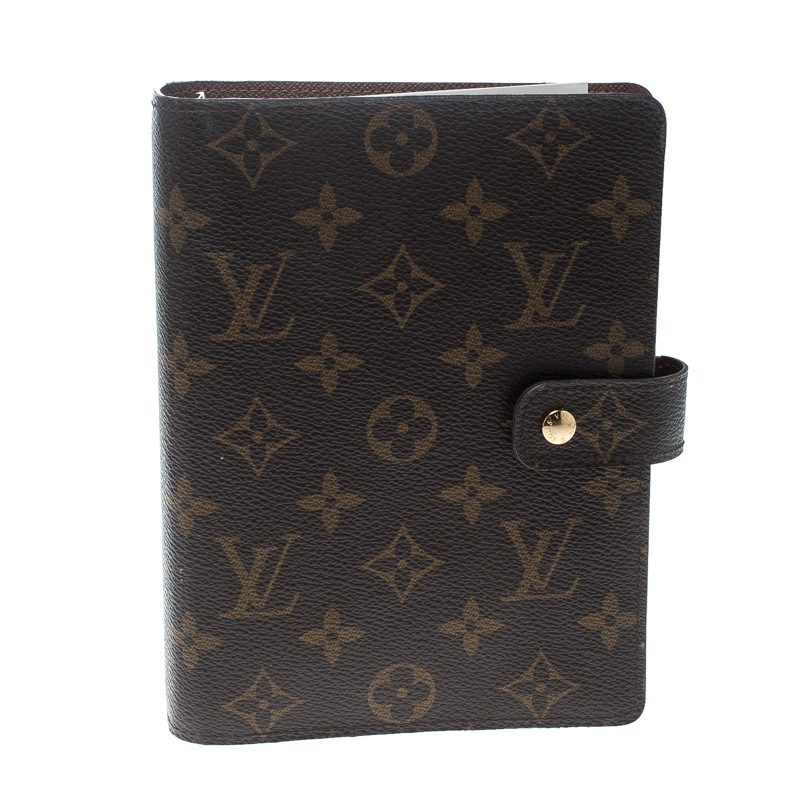 Pre Owned Louis Vuitton Monogram Canvas Medium Ring Agenda Cover