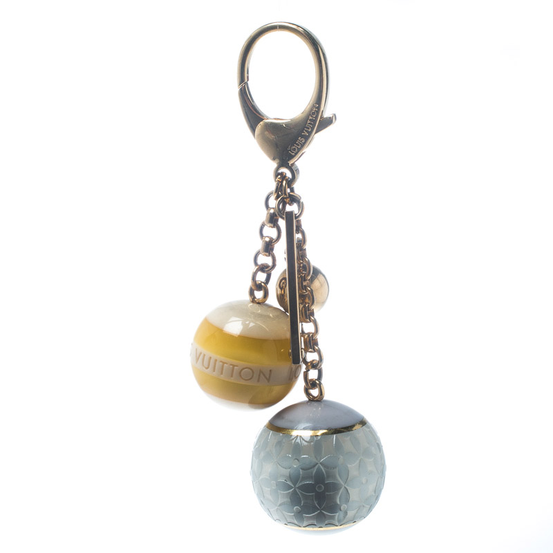 ميدالية مفاتيح / دلاية حقيبة لوي فيتون لين كروسيت صفراء ورصاصية صغيرة