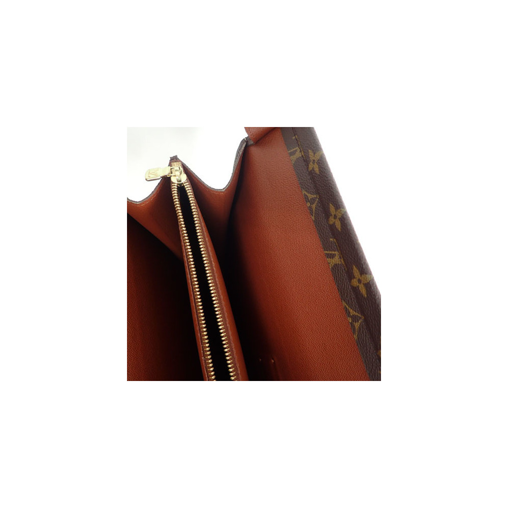Serviette Fermoir Monogram Canvas Briefcase Bag – Poshbag Boutique
