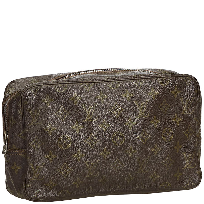 

Louis Vuitton Monogram Canvas Trousse Toilette 28 Travel Pouch, Brown