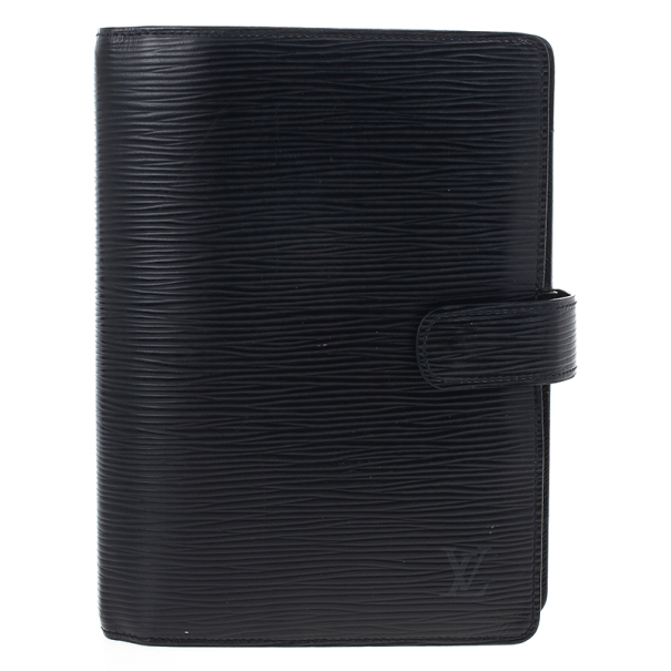 مملوكة مسبقًا Louis Vuitton Black Epi Electric Medium Agenda Cover