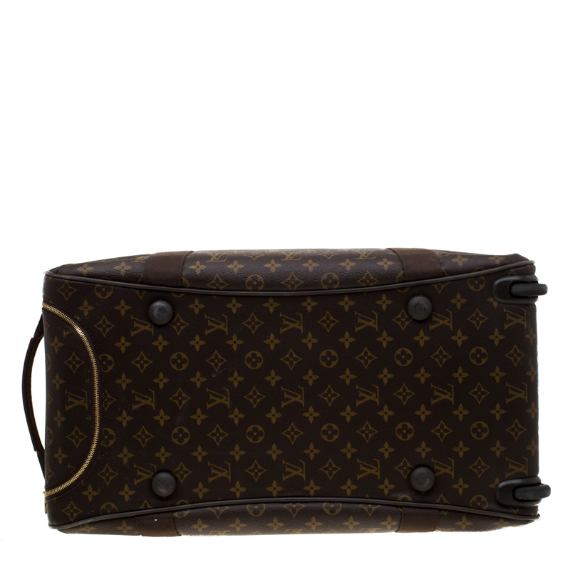 Pre-owned Louis Vuitton Brown Monogram Coated Canvas Neo Eole 55 Rolling  Luggage