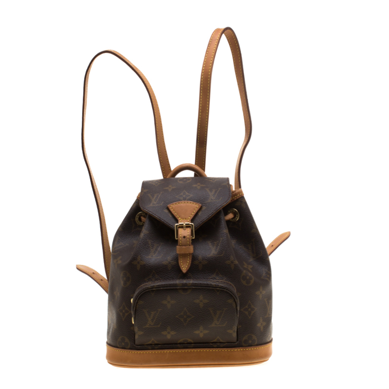 2000 Louis Vuitton Brown Coated Monogram Canvas Mini Montsouris Backpack