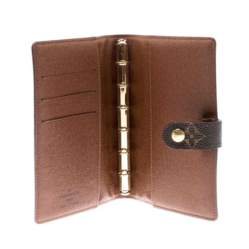 

Louis Vuitton Monogram Canvas Small Ring Agenda Cover, Brown