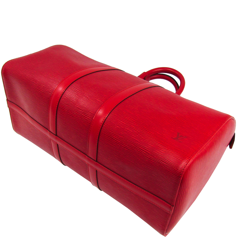 

Louis Vuitton Castilian Red Epi Leather Keepall 45 Bag