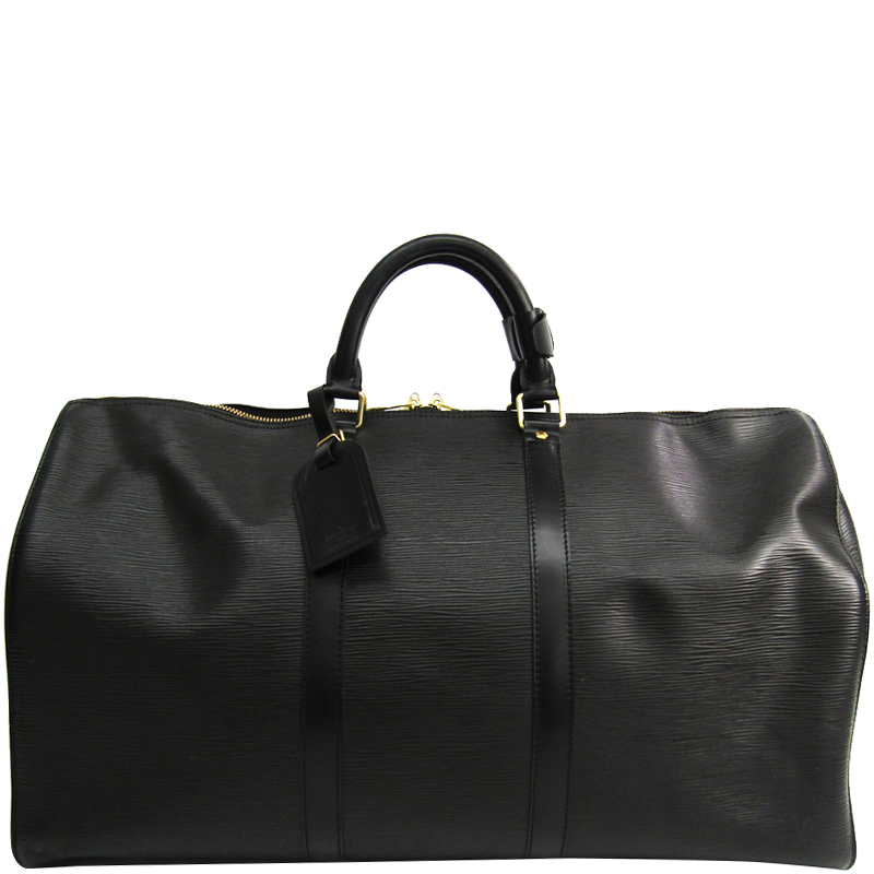 Louis Vuitton Black Epi Leather Keepall 50 Bag Louis Vuitton Black Epi Leather Keepall 50 Bag