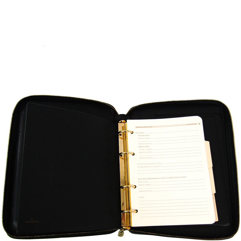 

Louis Vuitton Noir Epi Leather Agenda de Voyage Planner Cover, Black