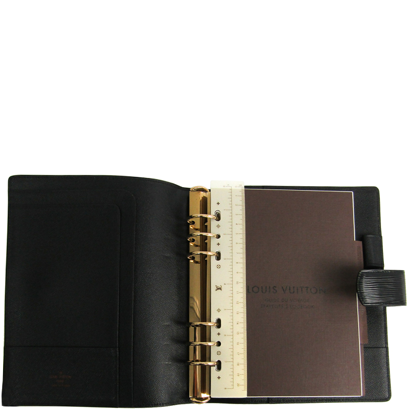 

Louis Vuitton Noir Epi Leather Agenda fonctionnel GM Planner Cover, Black