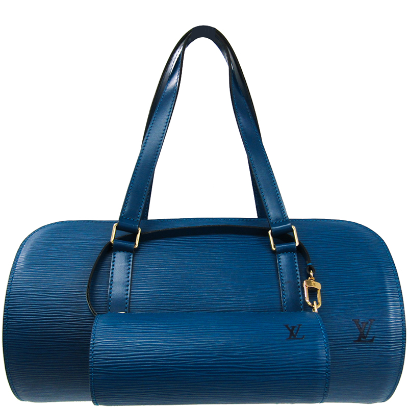 Louis Vuitton Toledo Blue Epi Leather Soufflot Bag 