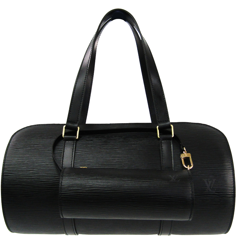 Pre Owned Louis Vuitton Noir Epi Leather Soufflot Bag 