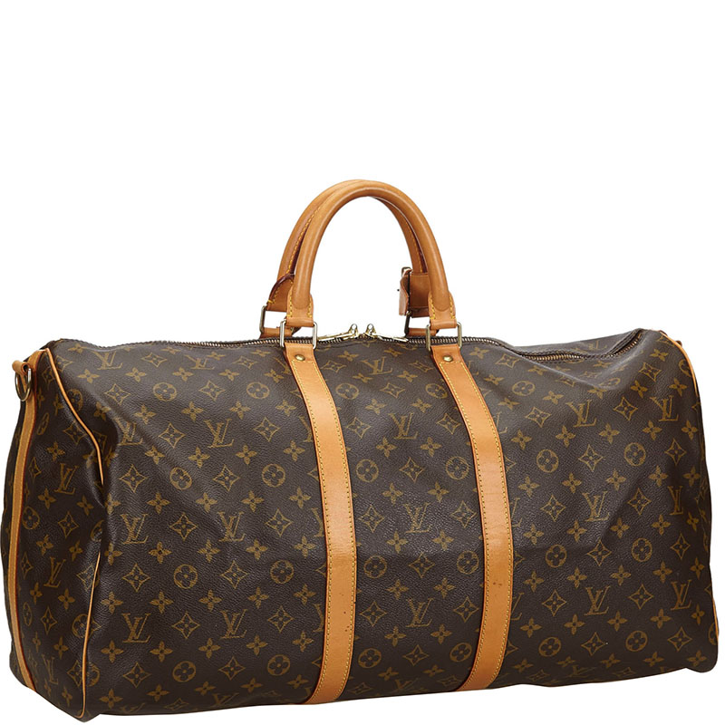 

Louis Vuitton Monogram Canvas Keepall Bandouliere 55, Brown