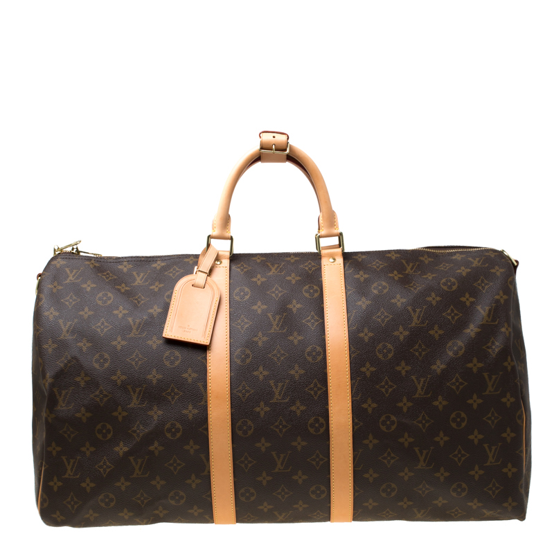 مملوكة مسبقًا Louis Vuitton Monogram Canvas Keepall Bandouliere 55 Bag