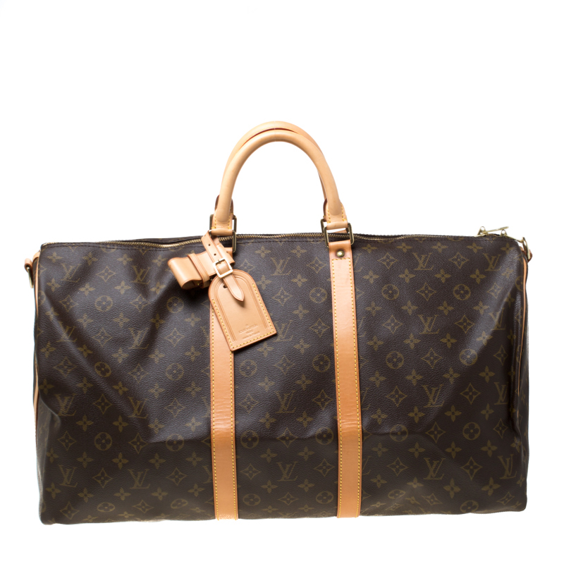 Pre Owned Louis Vuitton Monogram Canvas Keepall Bandouliere 55 Bag