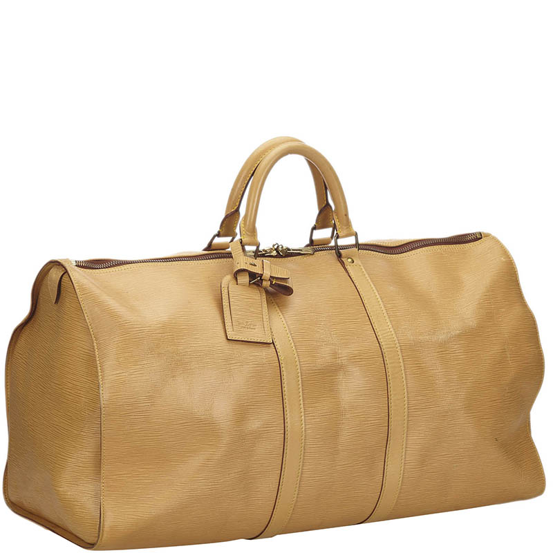 

Louis Vuitton Beige Epi Leather Keepall 55