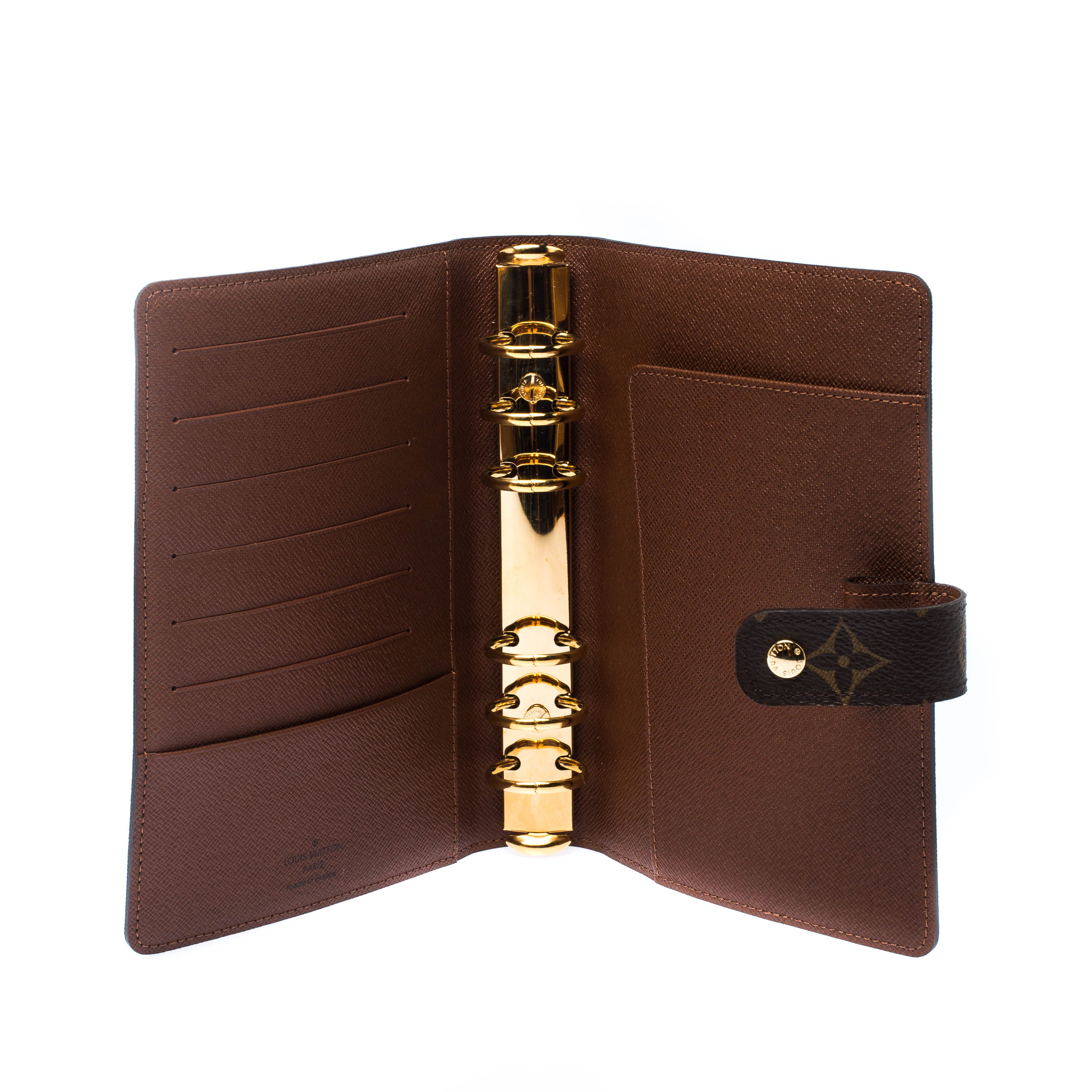 

Louis Vuitton Monogram Canvas Medium Ring Agenda Cover, Brown