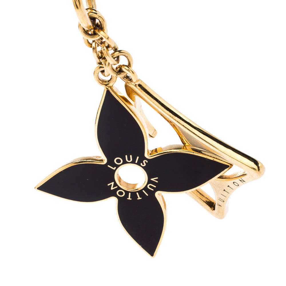 

Louis Vuitton Flower Enamel Gold Tone Bag Charm