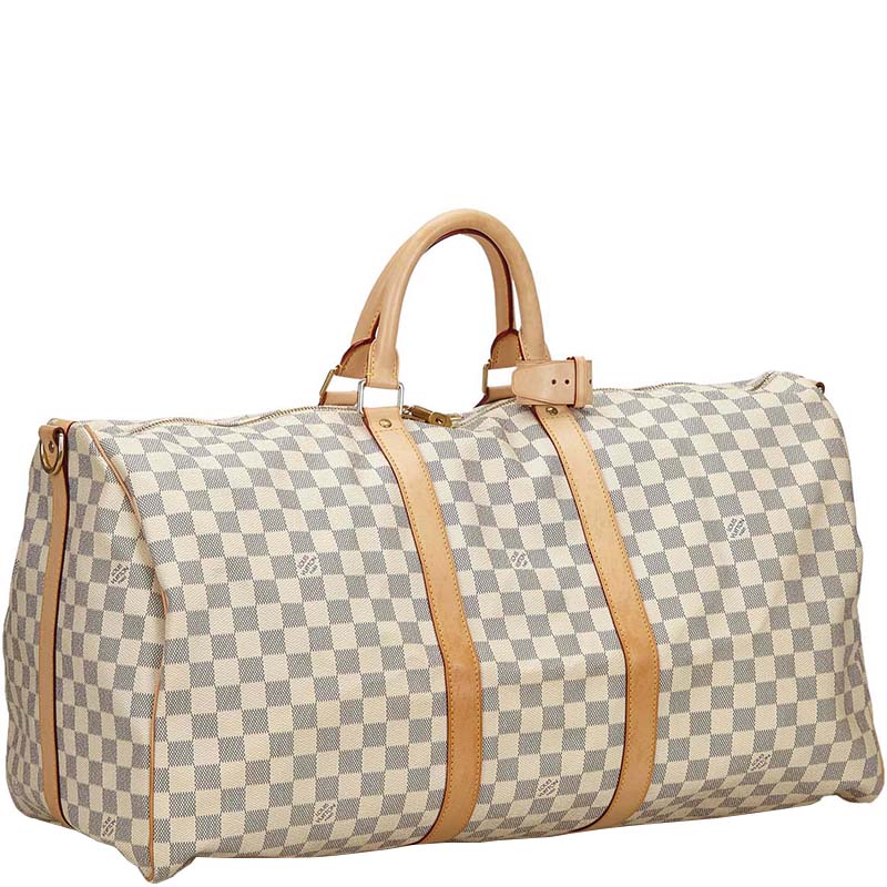 

Louis Vuitton Damier Azur Canvas Keepall Bandouliere 55, Blue