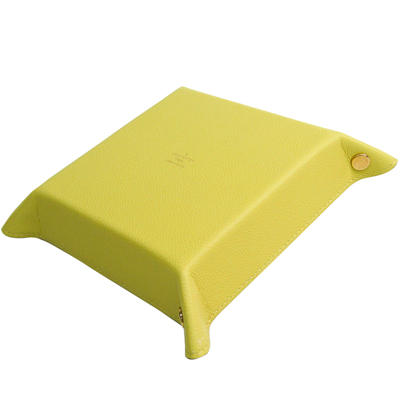 

Louis Vuitton Yellow Leather Accessory Jewelry Tray Novelty