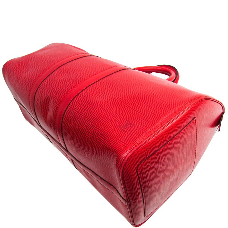 

Louis Vuitton Castilian Red Epi Leather Keepall 45 Bag