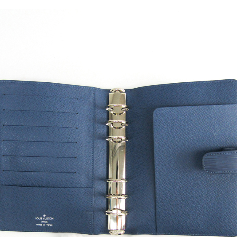 

Louis Vuitton Myrtille Epi Leather Agenda fonctionnel GM Planner Cover, Blue