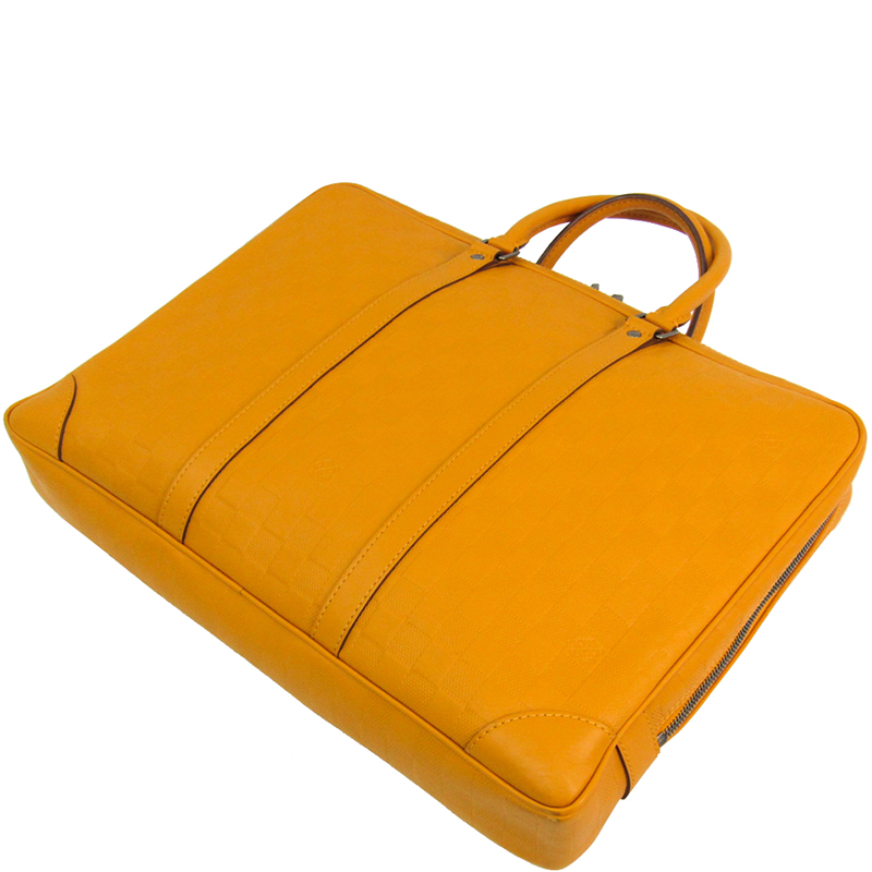 

Louis Vuitton Solar Damier Infini Leather Porte Documents Voyage Briefcase, Orange