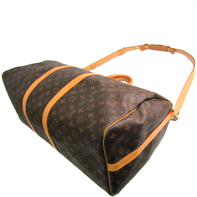 

Louis Vuitton Monogram Canvas Keepall Bandouliere 55, Brown