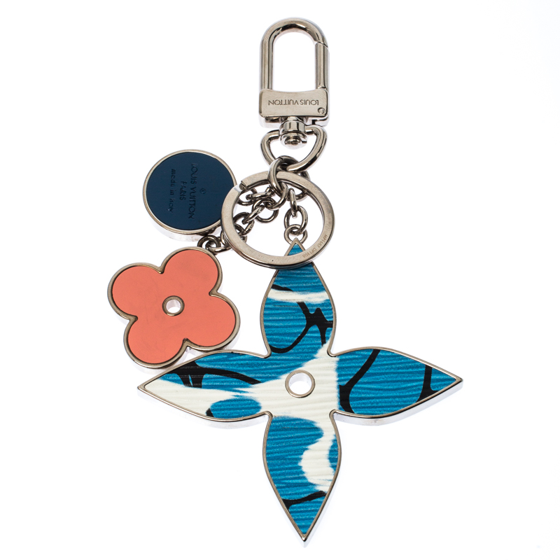 Louis Vuitton Blue Flower Motif Key Ring / Bag Charm Louis Vuitton TLC
