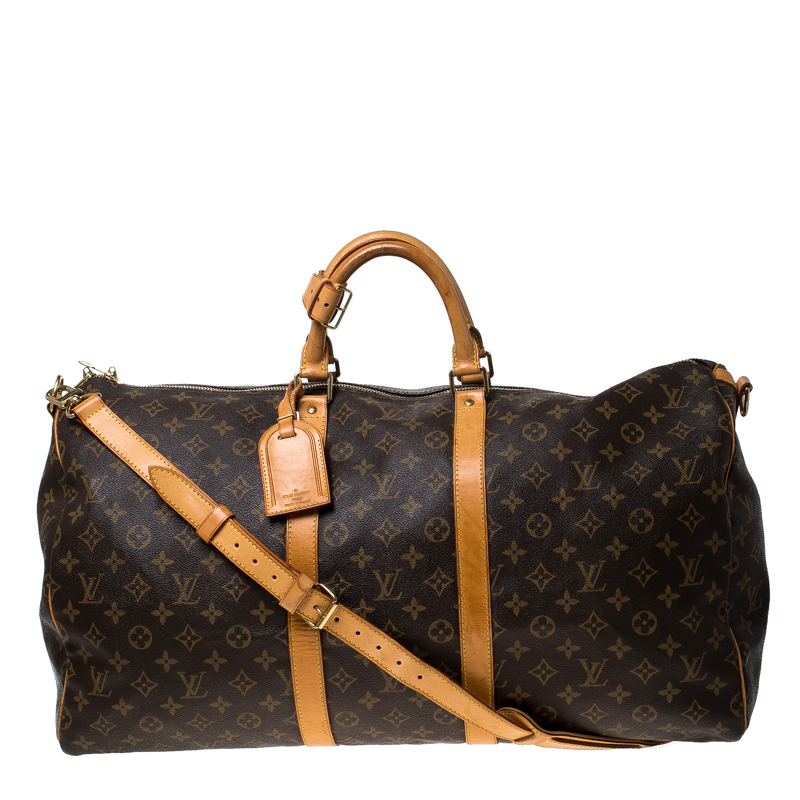 Pre Owned Louis Vuitton Monogram Canvas Keepall Bandouliere 55 Bag