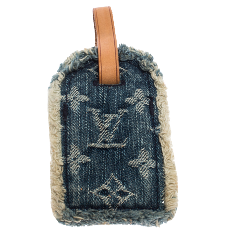 

Louis Vuitton Blue Monogram Denim Luggage Tag, Brown