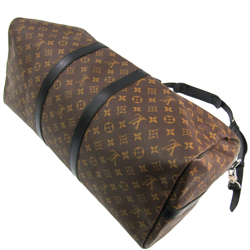 

Louis Vuitton Monogram Canvas Macassar Keepall Bandouliere 55, Brown