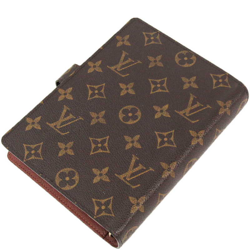 

Louis Vuitton Monogram Canvas Agenda MM Planner Cover, Brown