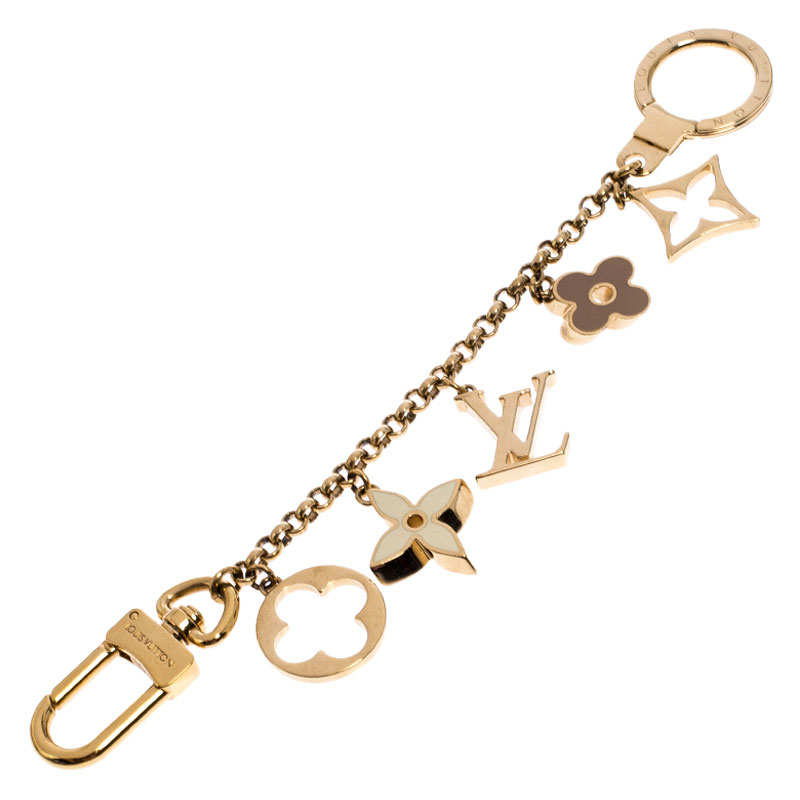 

Louis Vuitton Fleur de Monogram Chain Key Holder and Bag Charm, Gold