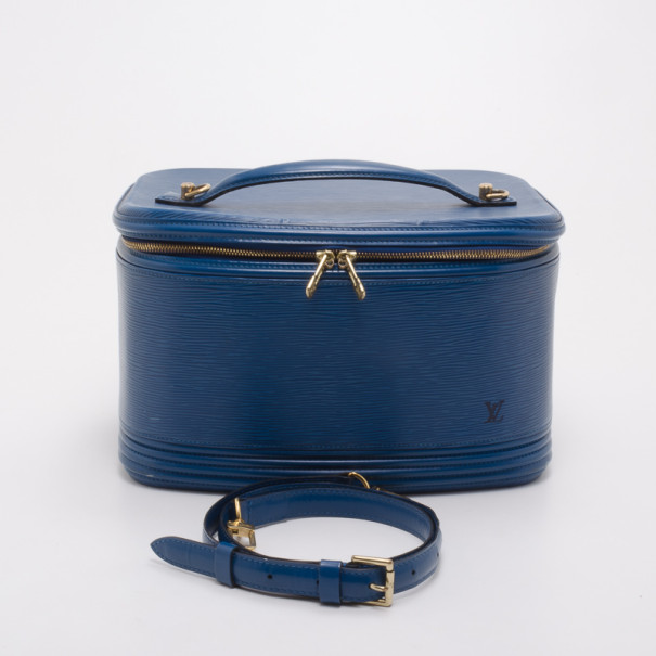 Louis Vuitton Louis Vuitton Blue Epi Leather Nice Beauty Travel Case