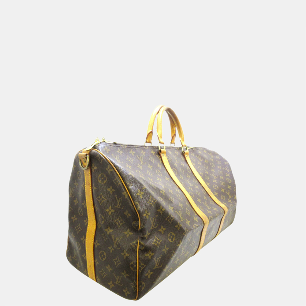 

Louis Vuitton Brown Monogram Keepall Bandouliere 55