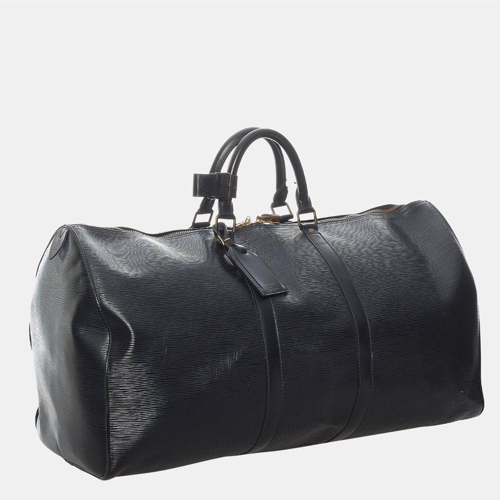 

Louis Vuitton Black Epi Keepall 55