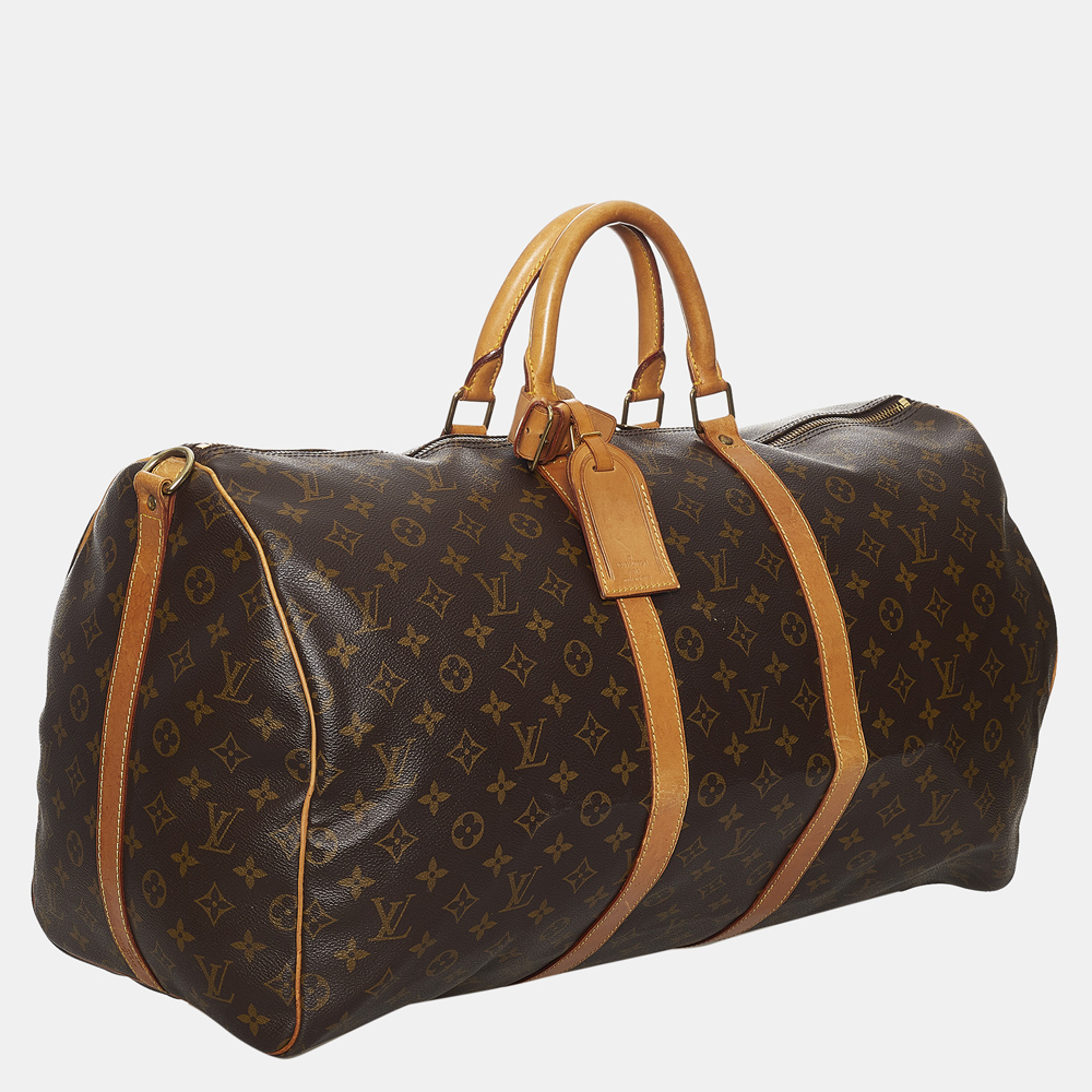 

Louis Vuitton Brown Monogram Keepall Bandouliere 55