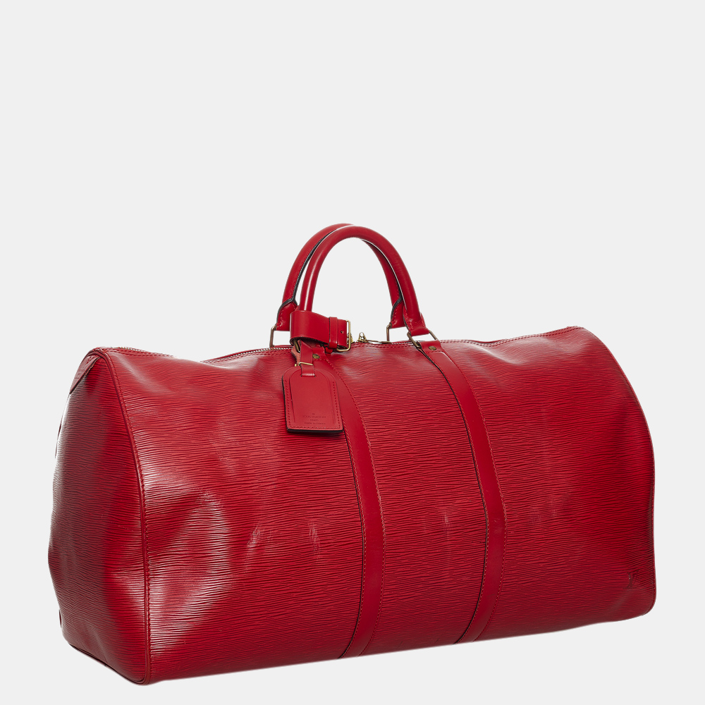 

Louis Vuitton Red Epi Keepall 55
