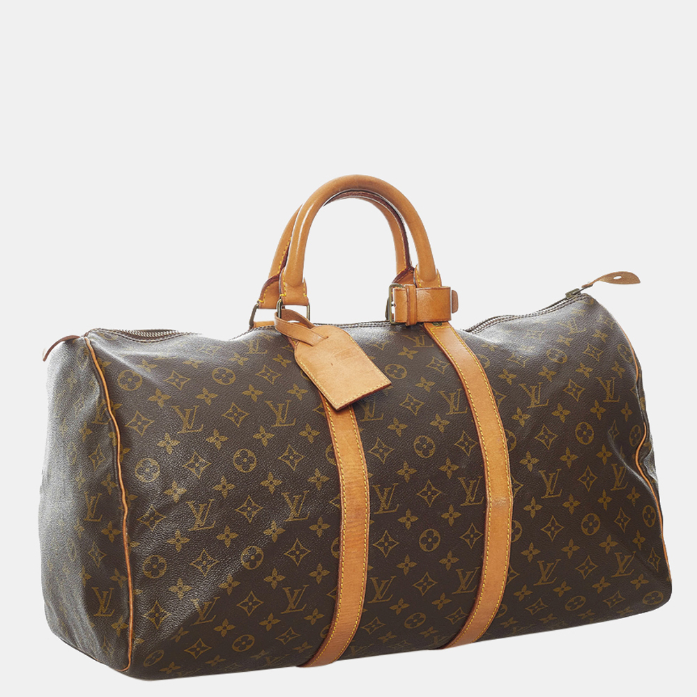 

Louis Vuitton Brown Monogram Keepall 50