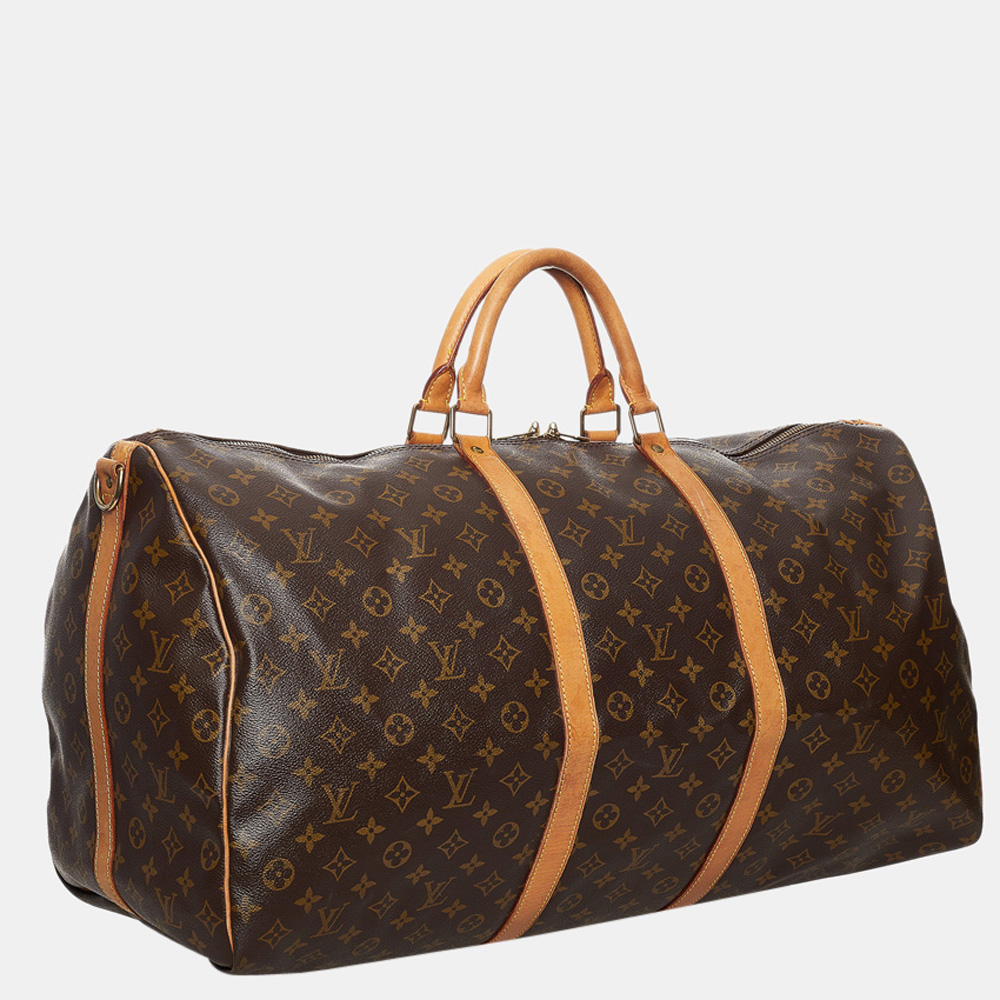 

Louis Vuitton Brown Monogram Keepall Bandouliere 60