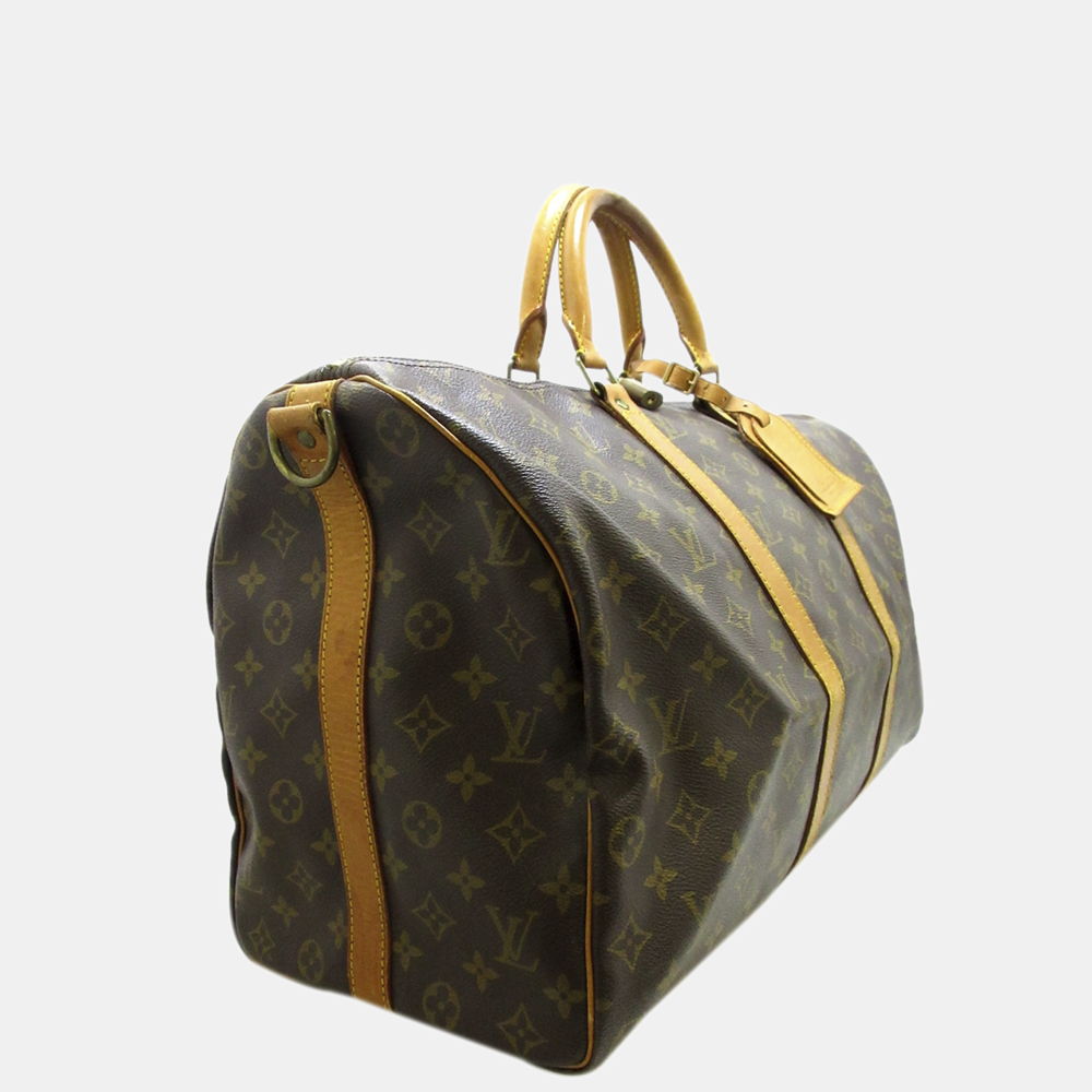 

Louis Vuitton Brown Monogram Keepall Bandouliere 50