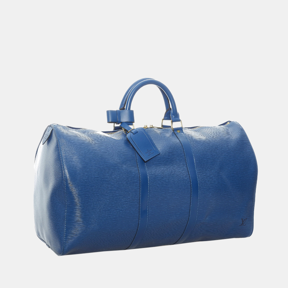 

Louis Vuitton Blue Epi Keepall 50