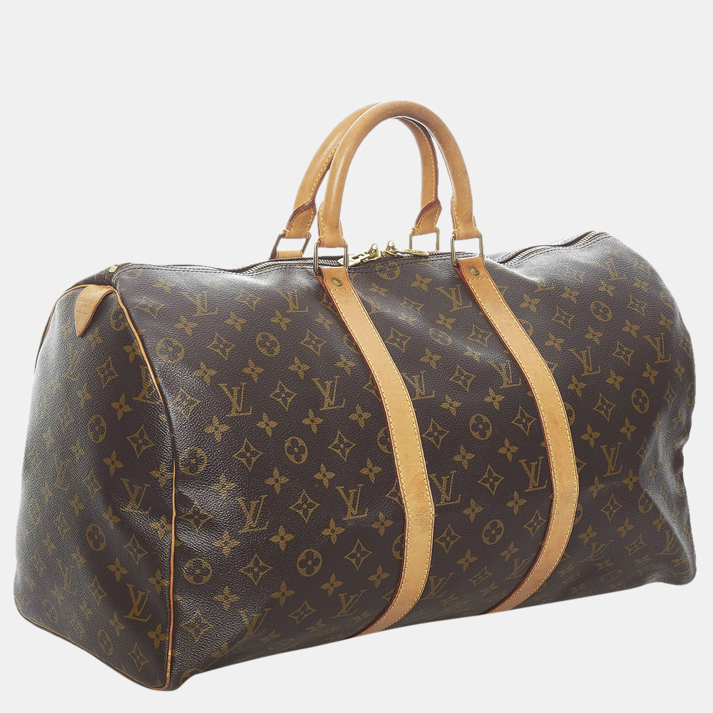 

Louis Vuitton Brown Monogram Keepall 50