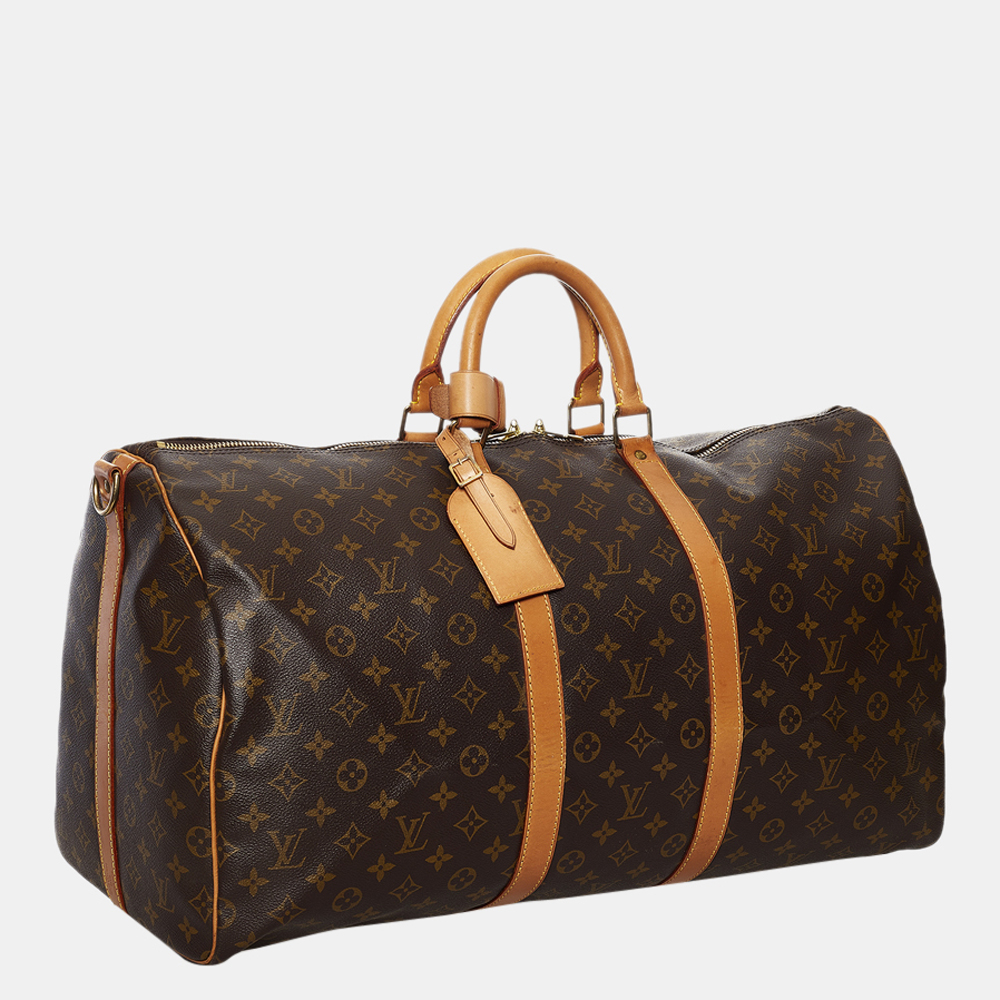 

Louis Vuitton Brown Monogram Keepall Bandouliere 55