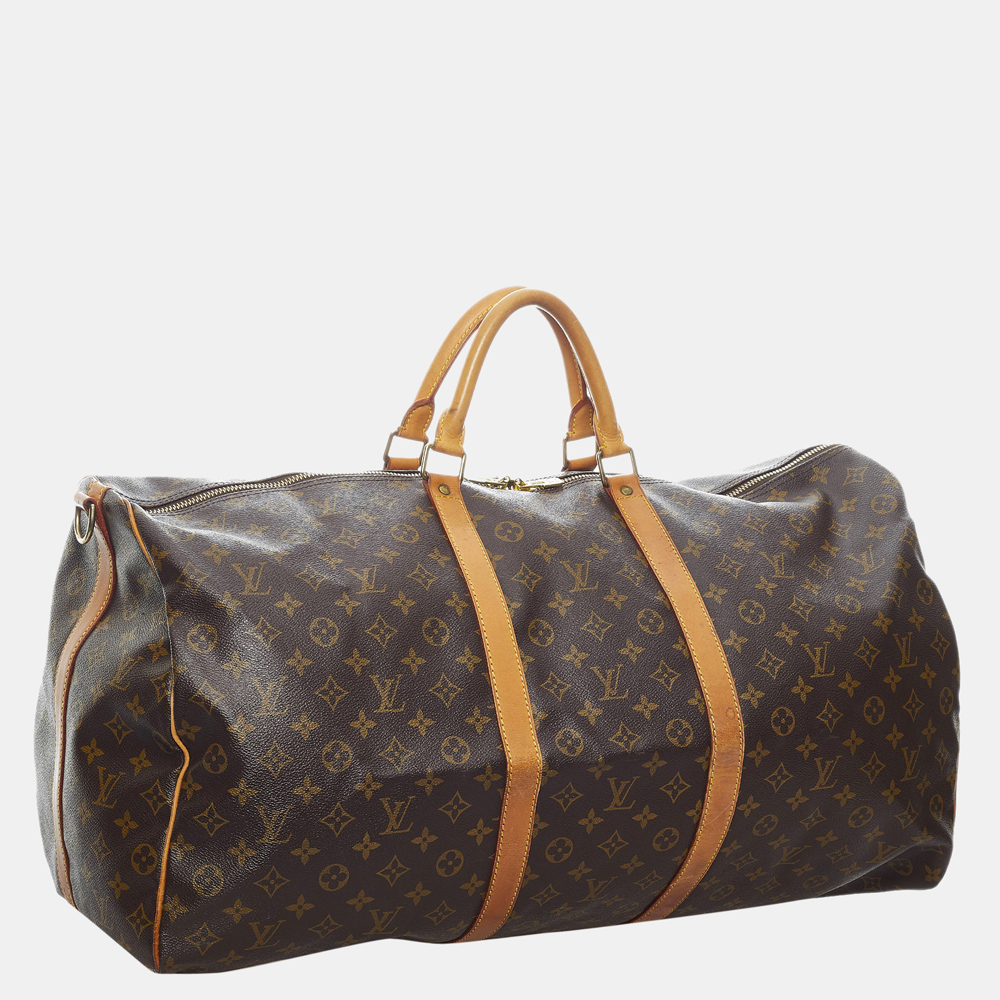 

Louis Vuitton Brown Monogram Keepall Bandouliere 60