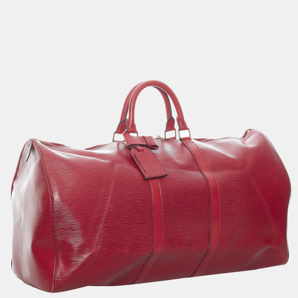 

Louis Vuitton Red Epi Keepall 55